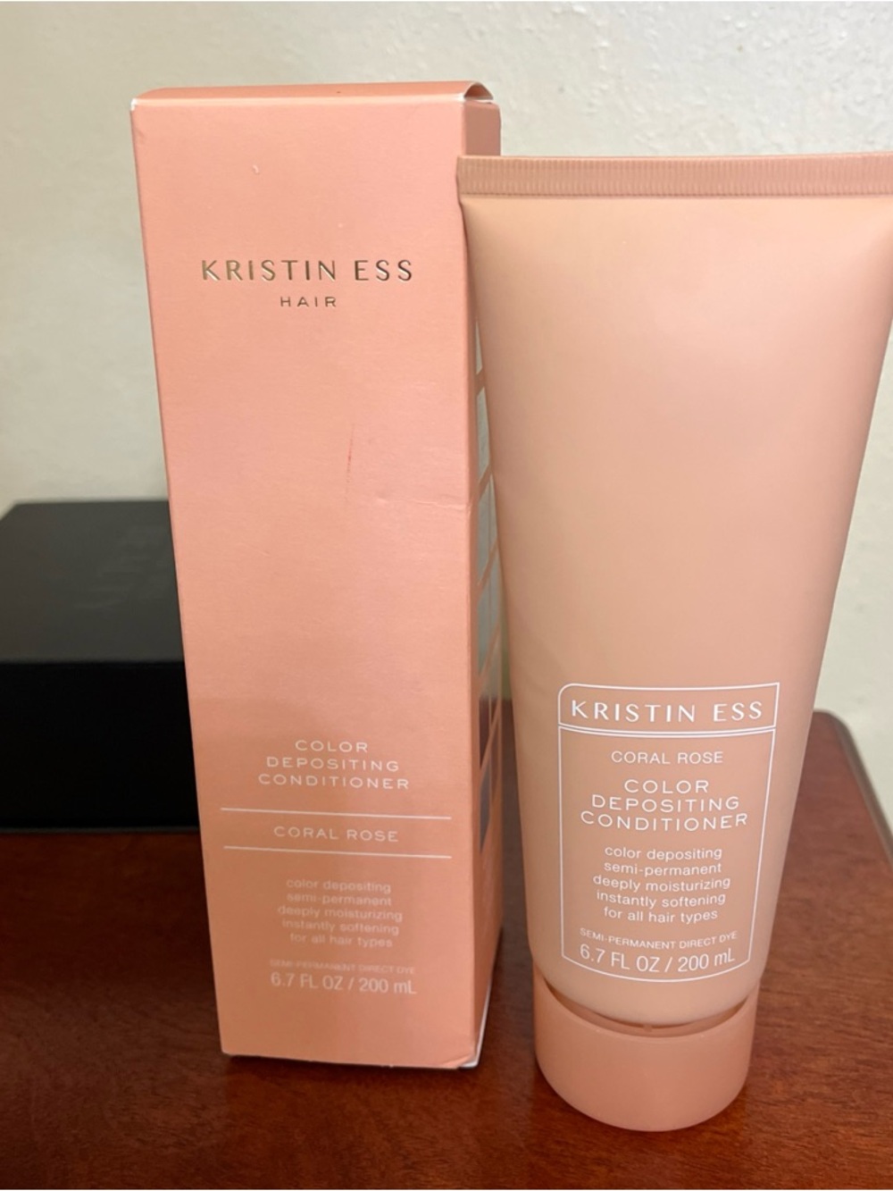 Kristin Ess color depositing conditioner coral rose new